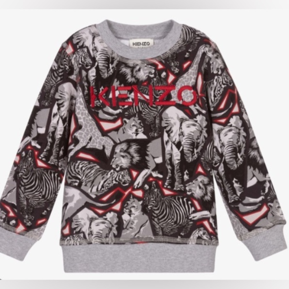 Kenzo Kids Savannah-Print animals fleece sweatshirt